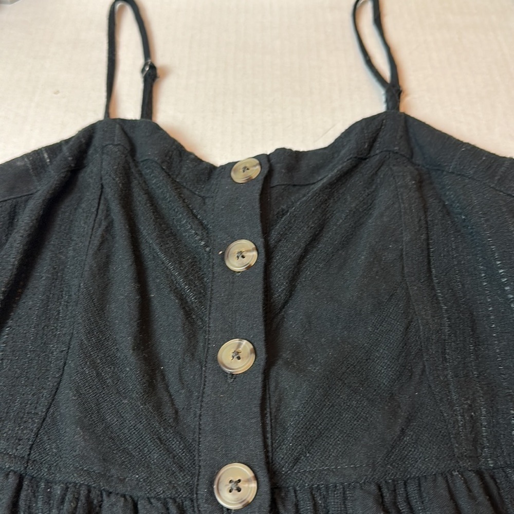 Universal Thread Black Linen Blend Midi Sundress Cottagecore Coastal Pockets XS - Picture 3 of 9